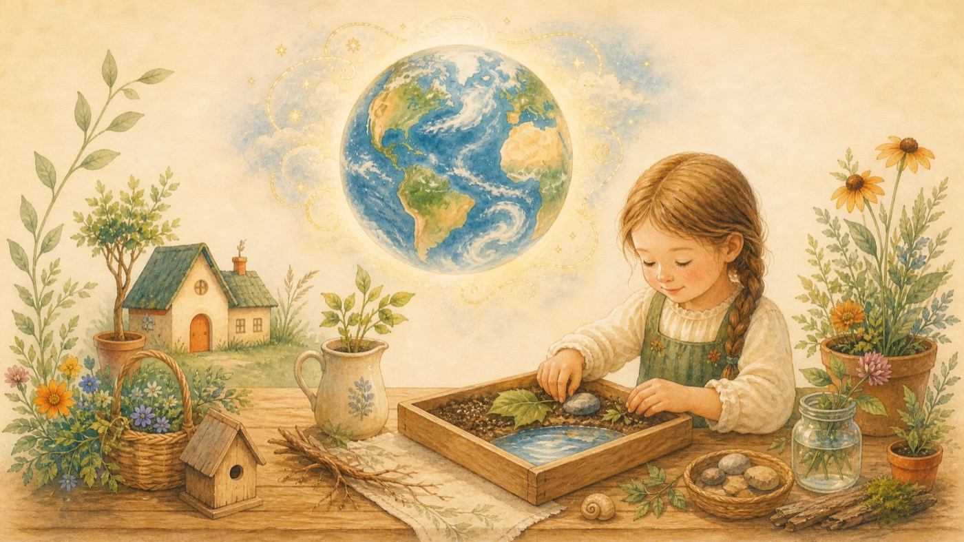 Watercolor Aim illustration for the Earth lesson