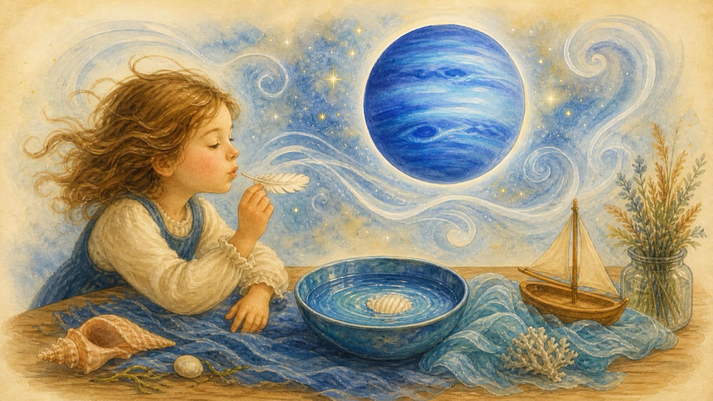 Watercolor Aim illustration for the Neptune lesson