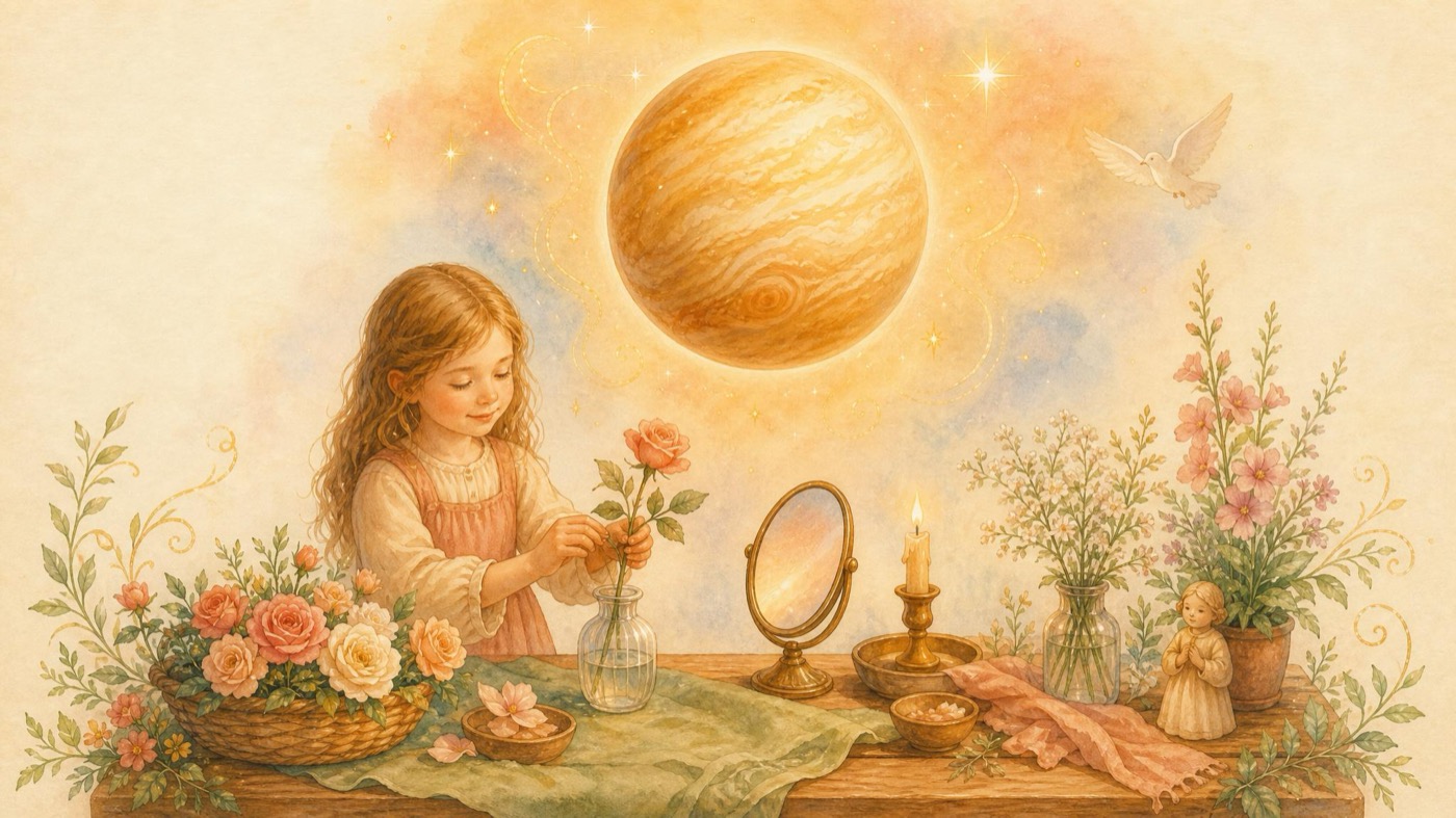 Watercolor Aim illustration for the Venus lesson
