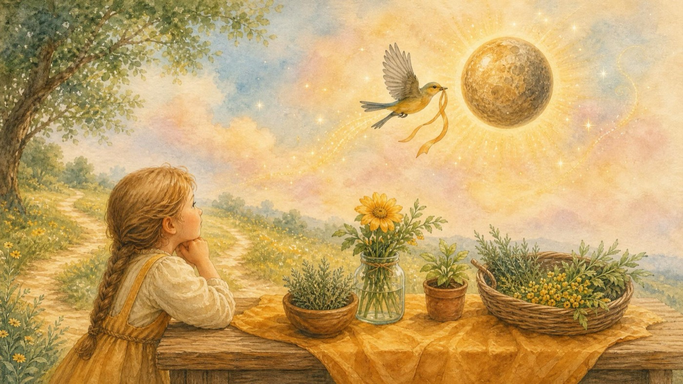 Watercolor Story Picture illustration for the Mercury lesson